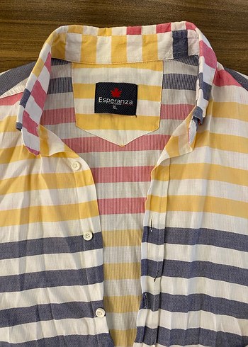 Çok Renkli Uzun Kollu Pamuklu Gömlek - Görsel 2