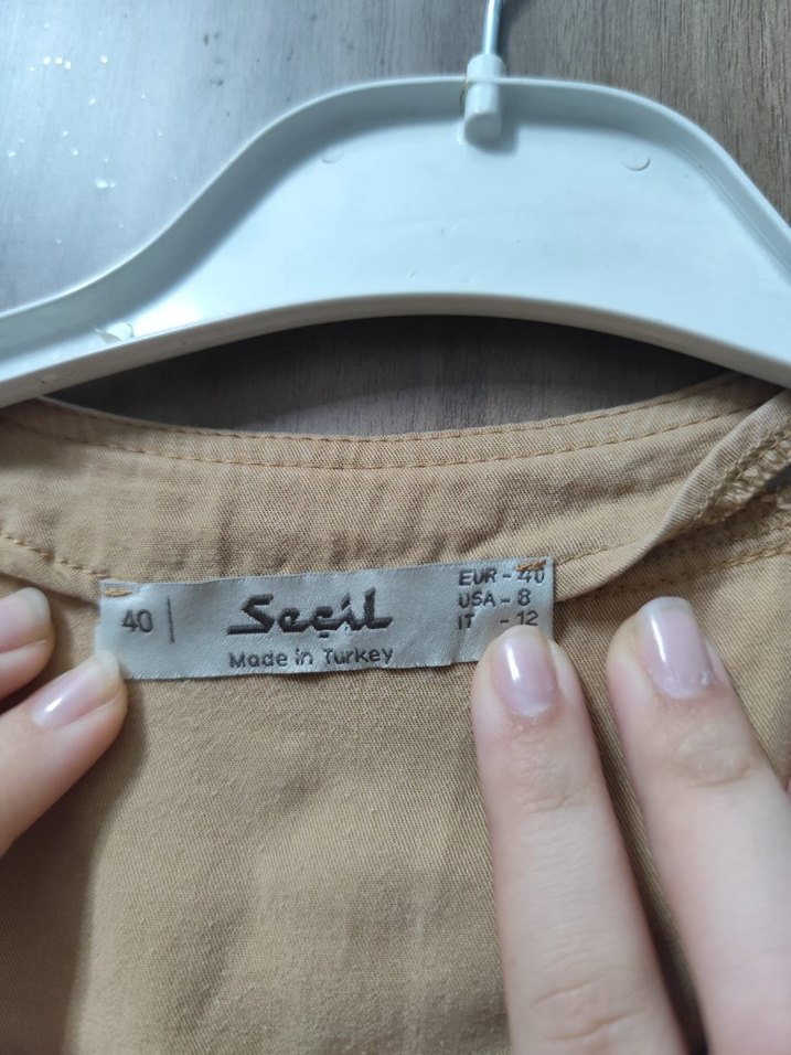 Bej Kısa Kollu Uzun Kadın Tulum - Görsel 2