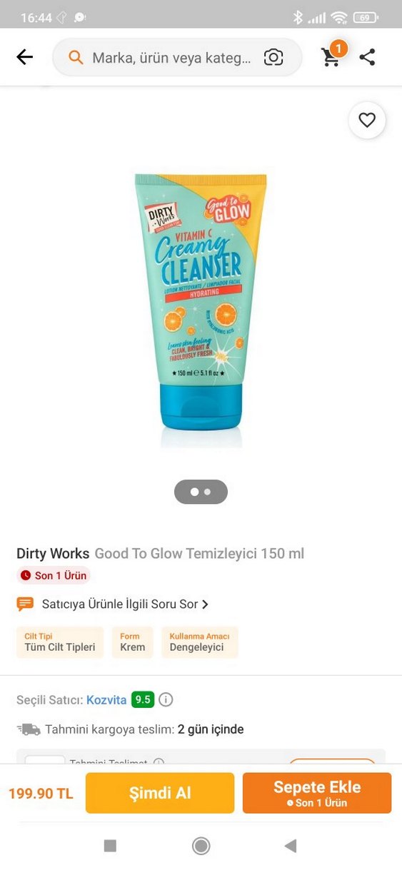 Vitamin C İçeren Nemlendirici Yüz Temizleyici 150 ml - Görsel 2