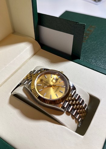 Rolex Erkek Altın Renk Modern Klasik Saat - Görsel 5