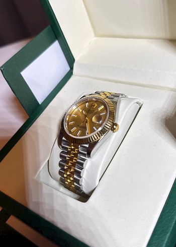 Rolex Erkek Altın Renk Modern Klasik Saat - Görsel 3