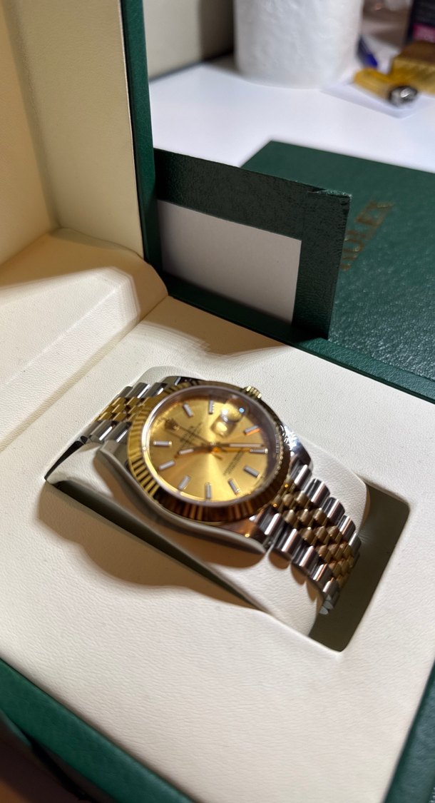 Rolex Erkek Altın Renk Modern Klasik Saat - Görsel 5