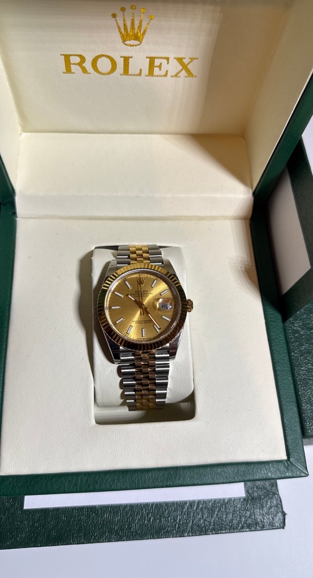 Rolex Erkek Altın Renk Modern Klasik Saat - Görsel 2