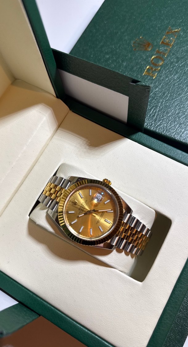 Rolex Erkek Altın Renk Modern Klasik Saat - Görsel 4