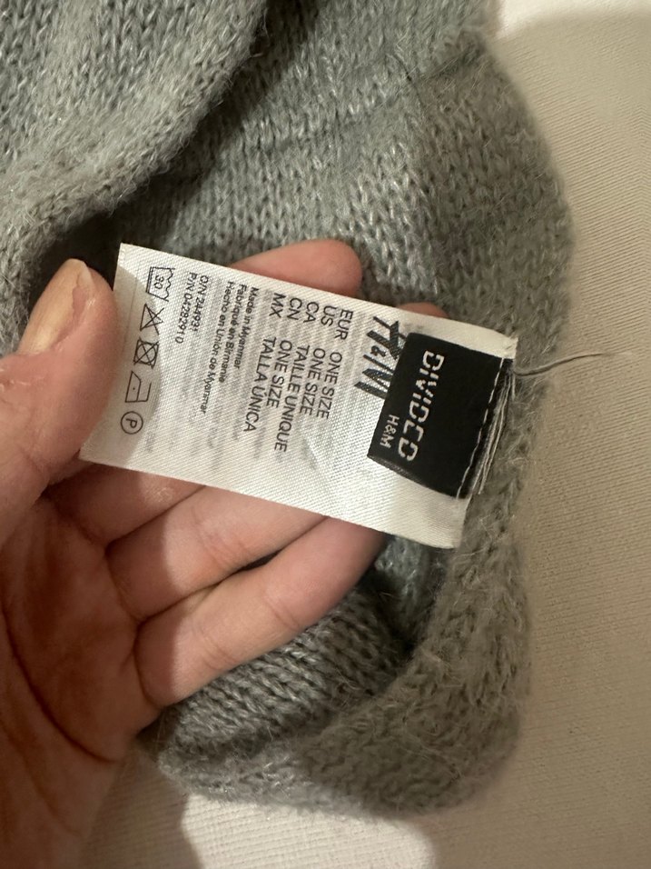 Gri Örgü Yün Saç Bandı - Görsel 2