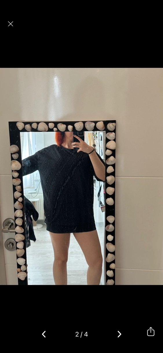 Siyah tişört, Rahat Kesim, Kısa Kollu - Görsel 2