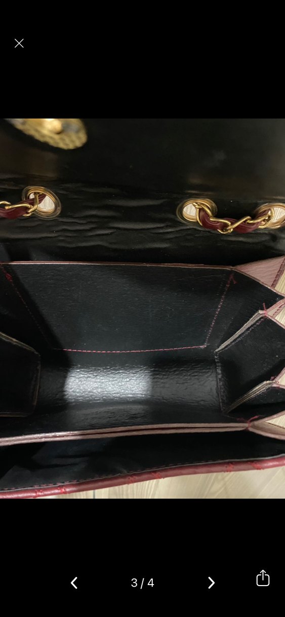 Bordo Zincir Detaylı Deri Kadın Çanta - Görsel 3