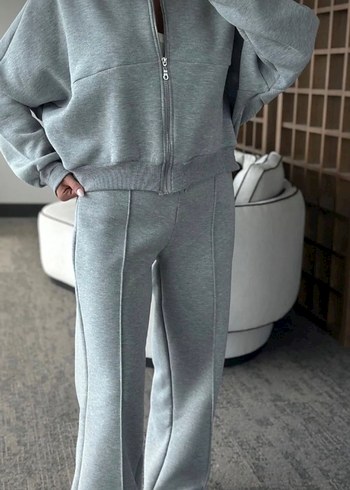 Gri Kadın Rahat Kesim Eşofman Takımı - Görsel 2