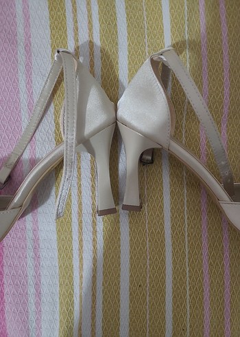Kadın Beyaz Stiletto Topuklu Abiye Ayakkabı - Görsel 4