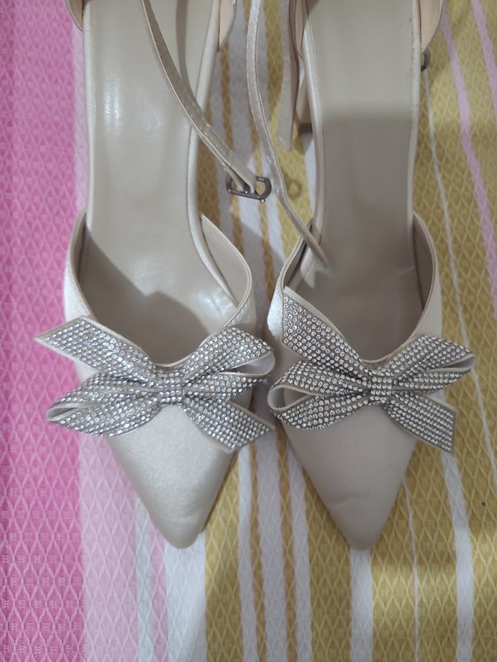 Kadın Beyaz Stiletto Topuklu Abiye Ayakkabı - Görsel 5