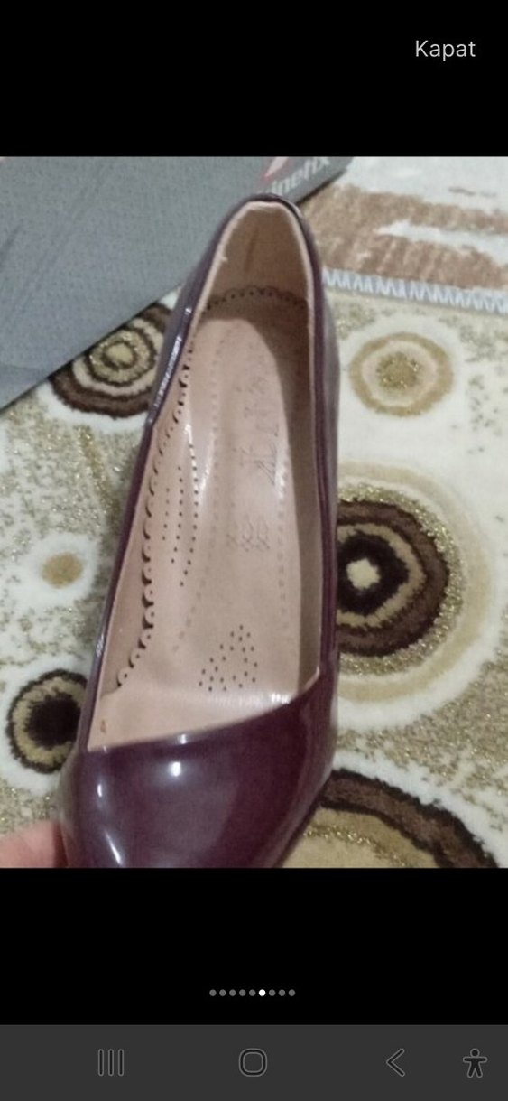 Bordo Kürklü Kadın Stiletto - Görsel 2