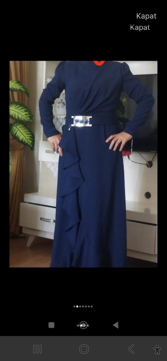 Mavi Tokalı Stiletto Kadın Ayakkabı - Görsel 3