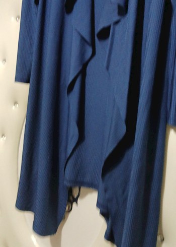 Uzun Kollu Lacivert Kadın Sabahlık - Görsel 3