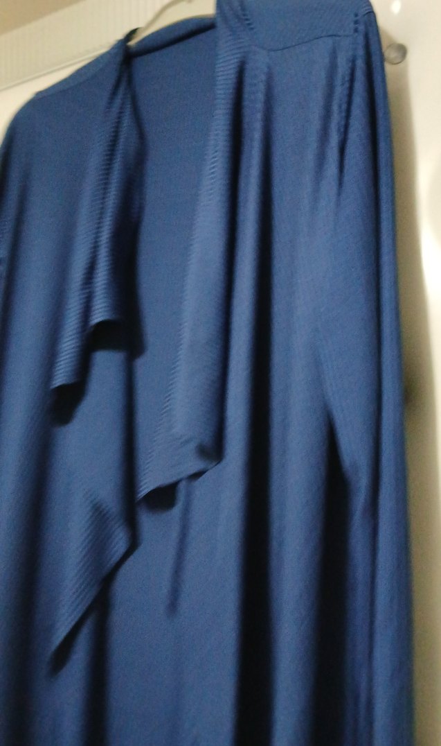 Uzun Kollu Lacivert Kadın Sabahlık - Görsel 2