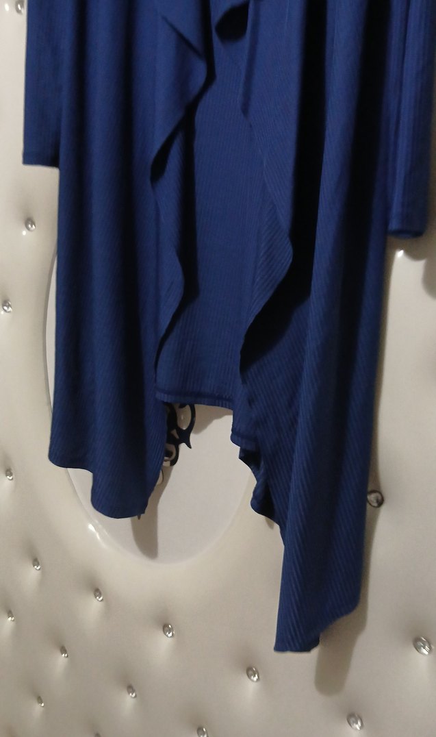 Uzun Kollu Lacivert Kadın Sabahlık - Görsel 4