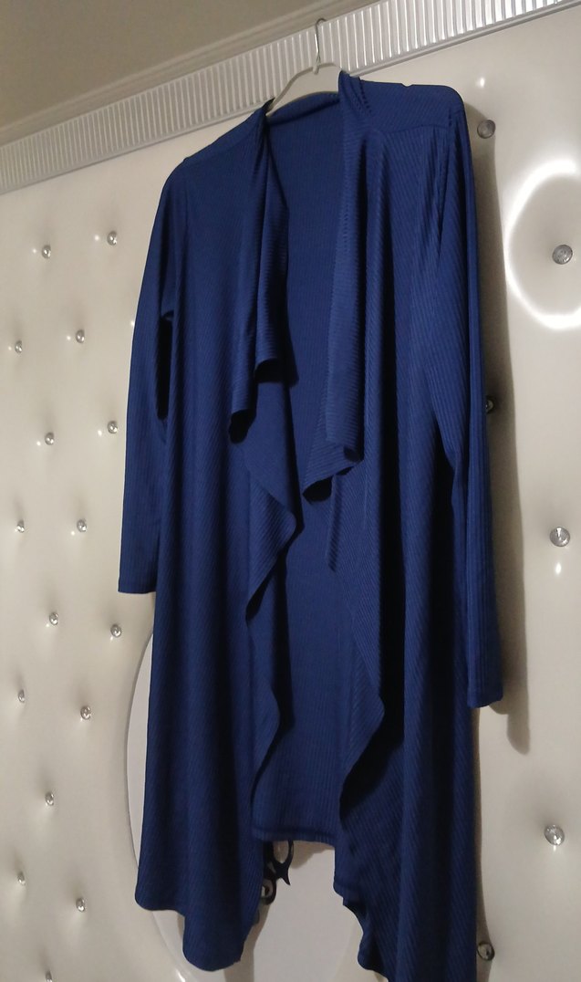 Uzun Kollu Lacivert Kadın Sabahlık - Görsel 5