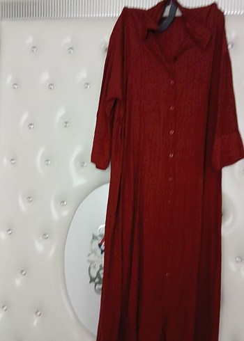 Bordo Uzun Kollu Düğmeli Hamile Tunik - Görsel 5