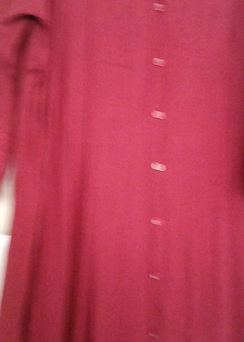 Bordo Uzun Kollu Düğmeli Hamile Tunik - Görsel 2