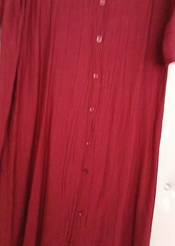 Bordo Uzun Kollu Düğmeli Hamile Tunik - Görsel 4