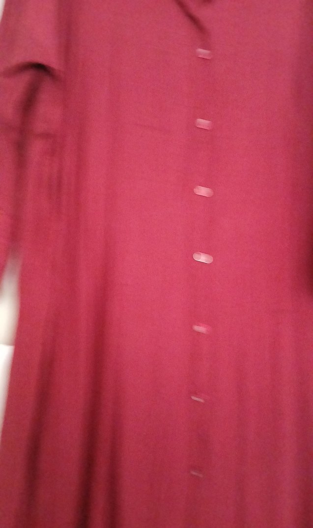 Bordo Uzun Kollu Düğmeli Hamile Tunik - Görsel 2