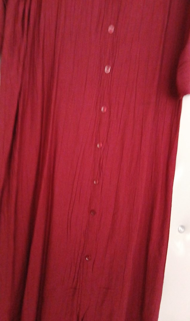 Bordo Uzun Kollu Düğmeli Hamile Tunik - Görsel 4