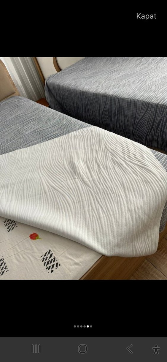 Gri Zebra Desenli Yatak Örtüsü - Görsel 3