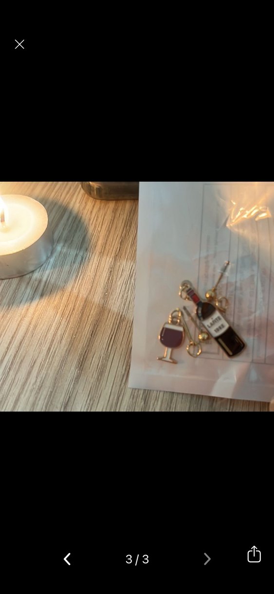 Bordo Parlak Şarap ve Bardak Küpe Seti - Görsel 2