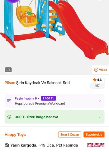 Çocuklar için Pilsan Renkli Kaydırak ve Salıncak Seti - Görsel 5