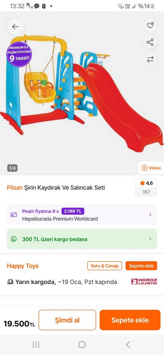 Çocuklar için Pilsan Renkli Kaydırak ve Salıncak Seti - Görsel 5