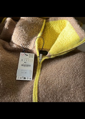 ZARA Kürk Detaylı Kahverengi Kısa Kadın Ceket - Görsel 9