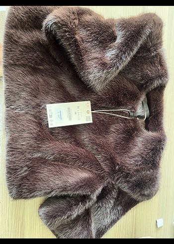 ZARA Siyah Kürklü Kadın  Ceket - Görsel 4