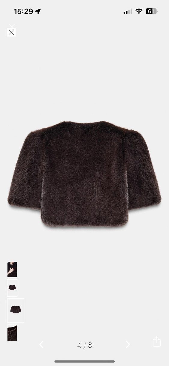 ZARA Siyah Kürklü Kadın  Ceket - Görsel 3