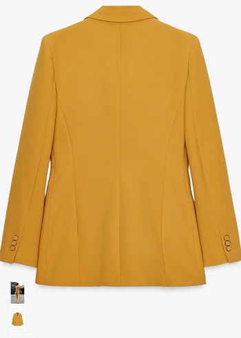 ZARA Sarı Uzun Kesim Kadın Blazer Ceket - Görsel 8