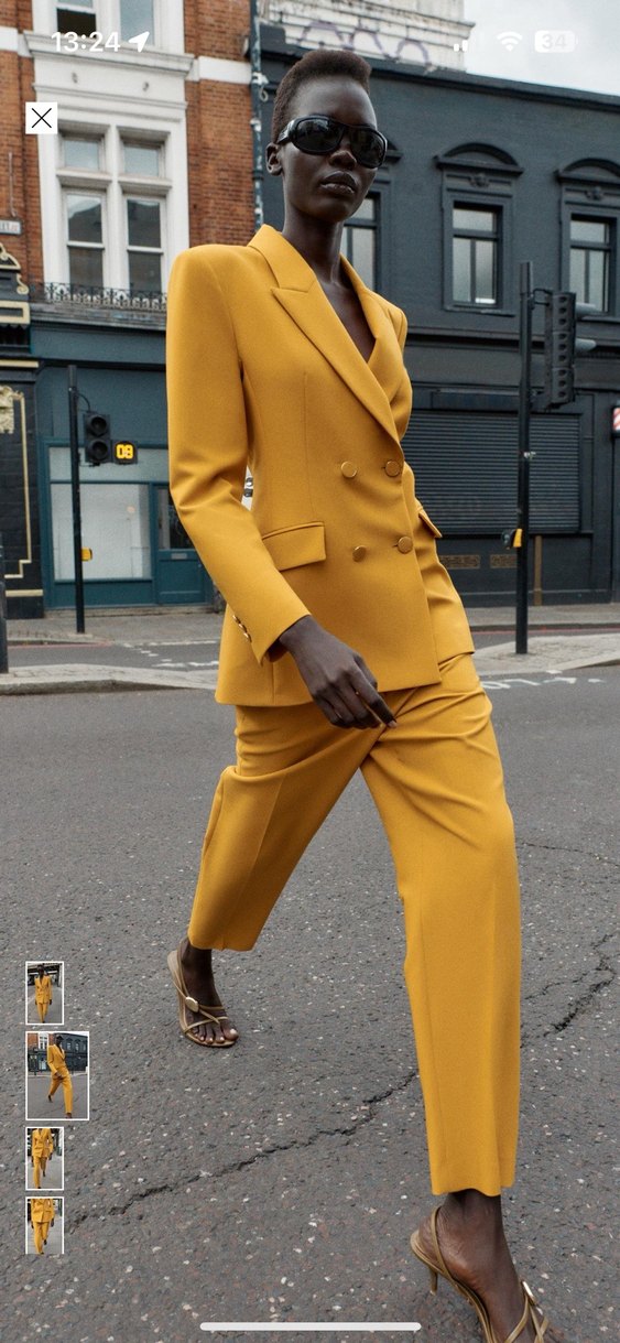 ZARA Sarı Uzun Kesim Kadın Blazer Ceket - Görsel 2