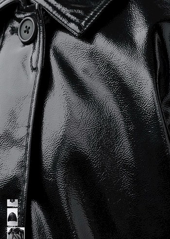 Zara Kadın Siyah Parlak Biker Deri Ceket - Görsel 7
