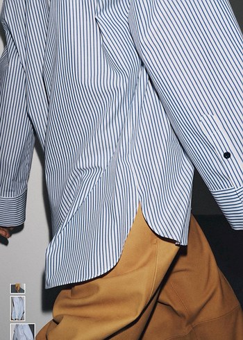 Zara Çizgili Gömlek Yaka Erkek Pijama Üstü - Görsel 2