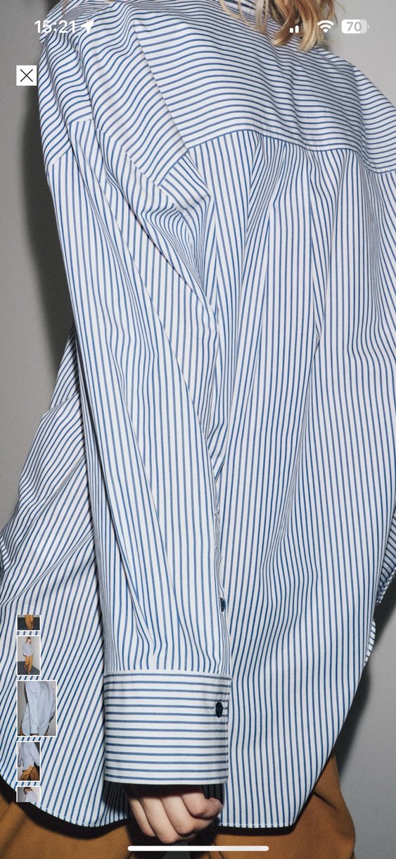 Zara Çizgili Gömlek Yaka Erkek Pijama Üstü - Görsel 3