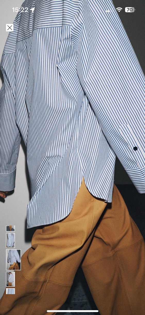 Zara Çizgili Gömlek Yaka Erkek Pijama Üstü - Görsel 2