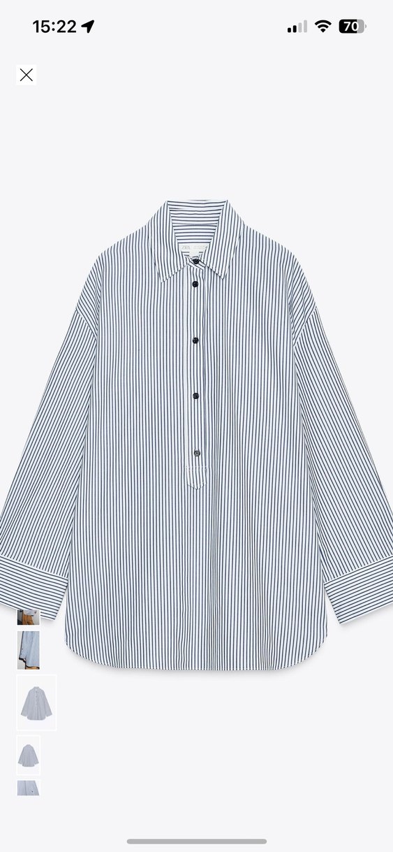 Zara Çizgili Gömlek Yaka Erkek Pijama Üstü - Görsel 4