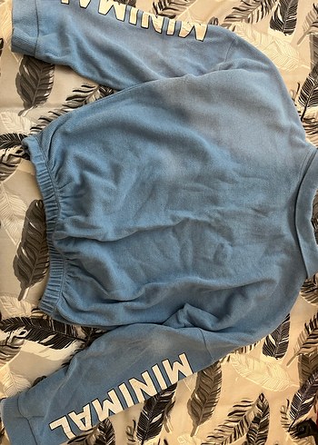 Kadın Mavi Denim Yarım Fermuarlı Sweatshirt - Görsel 2