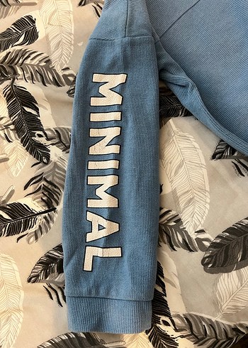 Kadın Mavi Denim Yarım Fermuarlı Sweatshirt - Görsel 3