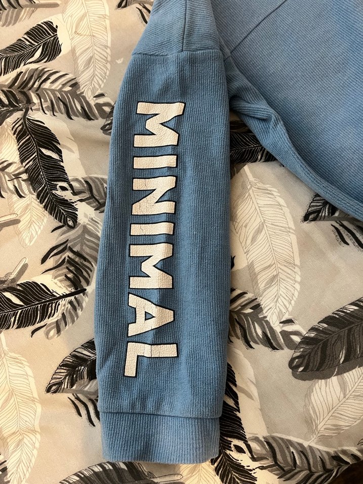 Kadın Mavi Denim Yarım Fermuarlı Sweatshirt - Görsel 3