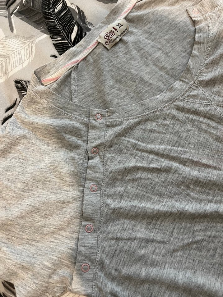 Gri V Yaka Lohusa elbisesi - Görsel 2