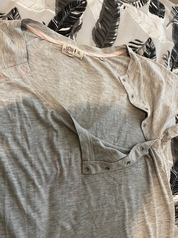 Gri V Yaka Lohusa elbisesi - Görsel 3