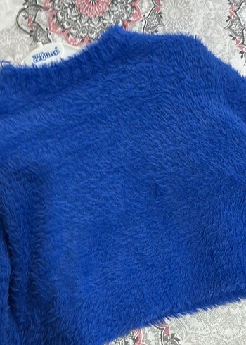 Mavi Mini Triko Kadın Kazak - Görsel 2