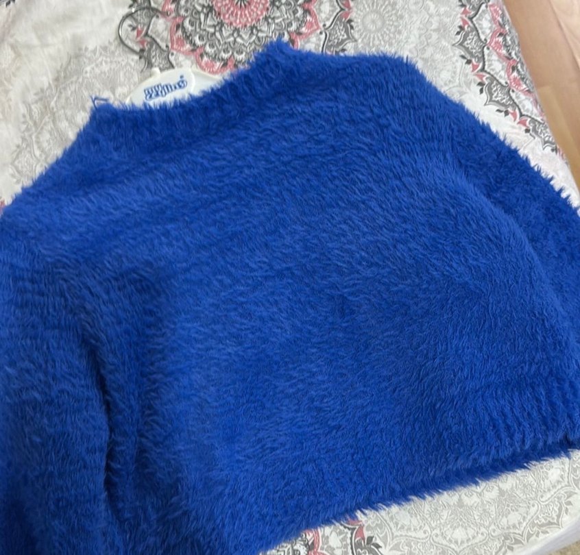 Mavi Mini Triko Kadın Kazak - Görsel 2