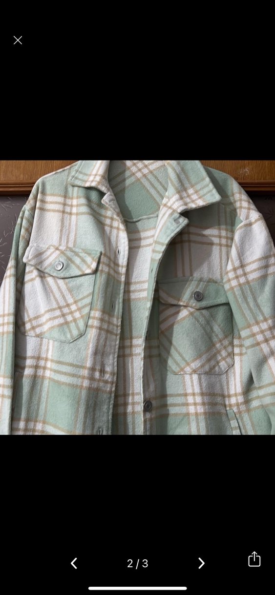 Bej Ekose Desenli Pamuklu Kadın Gömlek - Görsel 2