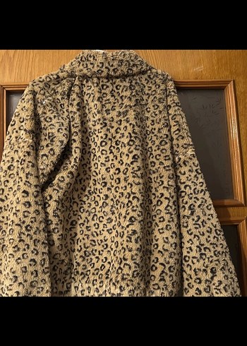 Leopar Desenli Uzun Tüylü Kadın Ceket - Görsel 2