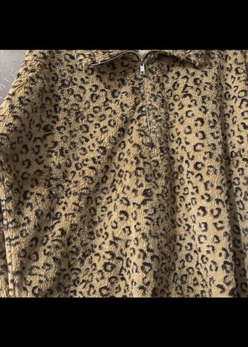 Leopar Desenli Uzun Tüylü Kadın Ceket - Görsel 3