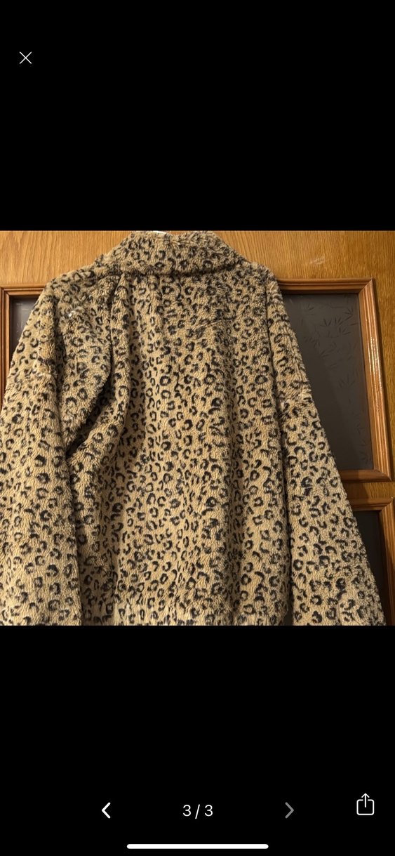 Leopar Desenli Uzun Tüylü Kadın Ceket - Görsel 2